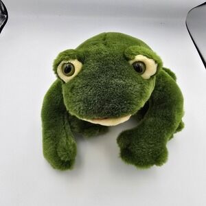 Vintage 1991 Ty Inc Green Frog Plush Stuffed Animal Korea Croaking 90s Toy